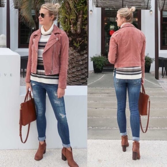 💕BLANKNYC💕 Suede Moto Jacket ~ Coral Cedar - Picture 5 of 16